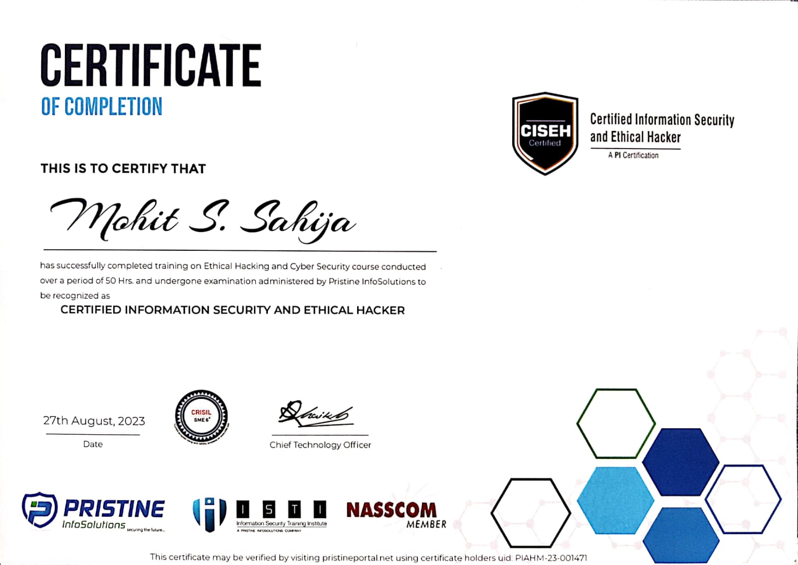Certified Information Security and Ethical Hacker