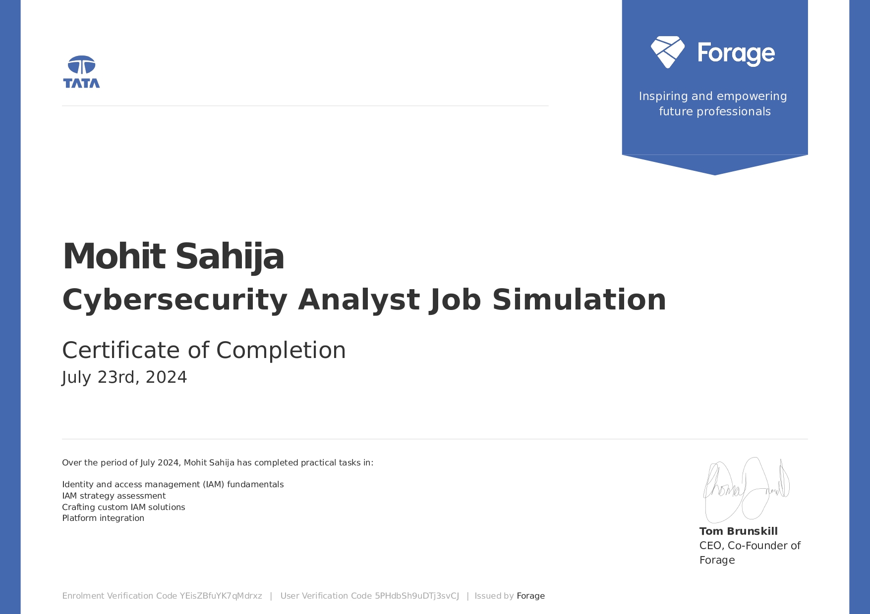 Other Certificate